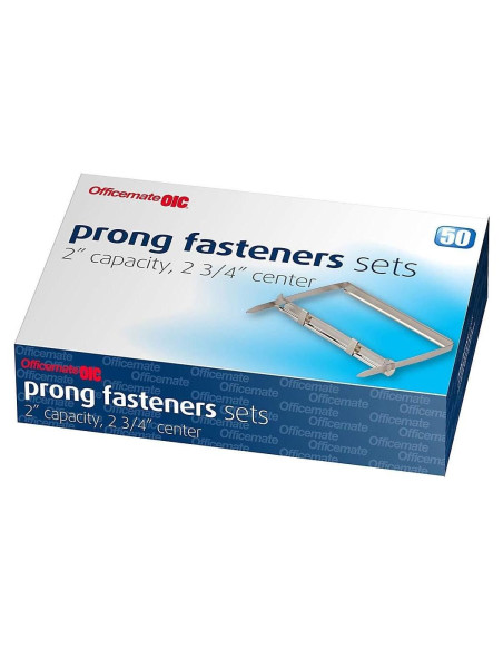 Sujetadores de papel Officemate 2" Plateado, Caja de 50