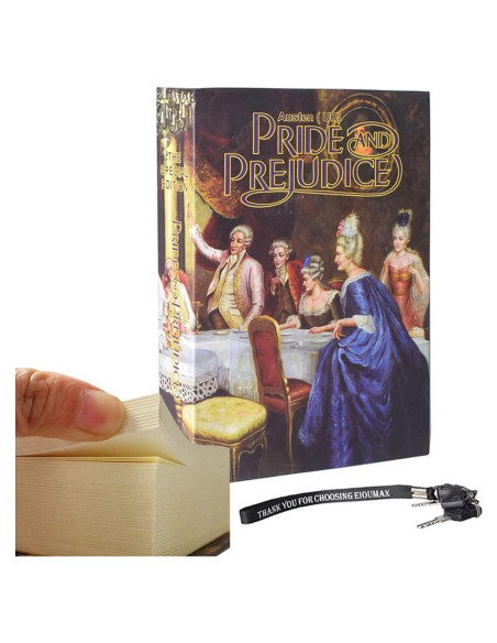 Caja Fuerte de Libro EIOUMAX con Cerradura de Llave Antirrobo