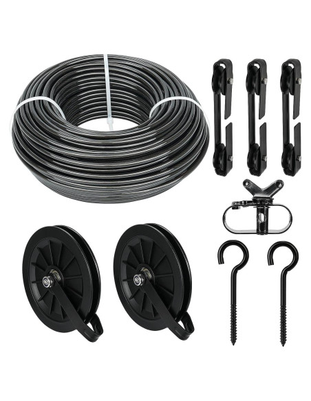 Kit de Tendedero Exterior Fshihine 150 pies Acero Galvanizado