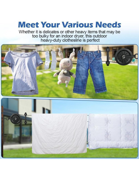Kit de Tendedero Exterior Fshihine 150 pies Acero Galvanizado
