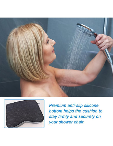 Cojín de Ducha Esme L&H ShowerPad-03 Negro 40x30 cm