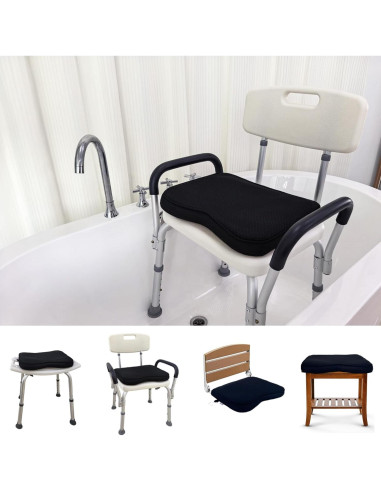 Cojín de Ducha Esme L&H ShowerPad-03 Negro 40x30 cm