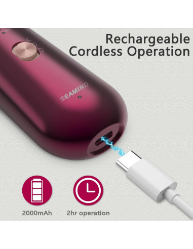 Juego de Manicura y Pedicura SEAMIND - Cortador Eléctrico Inalámbrico 5 Velocidades