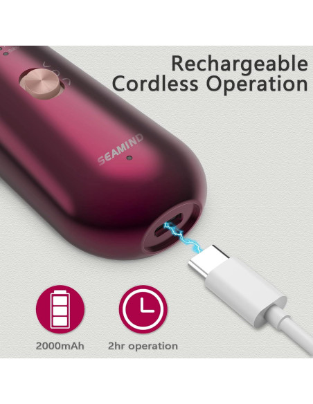 Juego de Manicura y Pedicura SEAMIND - Cortador Eléctrico Inalámbrico 5 Velocidades