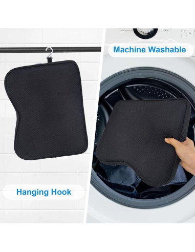 Cojín de Ducha Esme L&H ShowerPad-03 Negro 40x30 cm