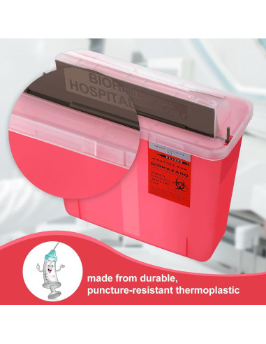 Contenedor de Desechos Cortantes Tanlade 5 Cuartos 4 Pcs