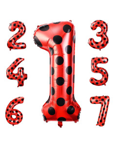 Globo Grande Número 1 Mariquita 101.6 cm Decoración Cumpleaños