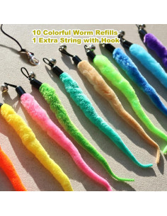 Paquete de 10 Accesorios de Juguete de Gusano MeoHui para Gatos 2