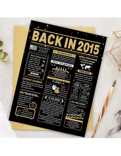 Tarjeta de Cumpleaños 10 años BGTCARDS Oro 25.4x20.3cm 2