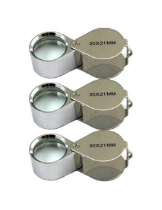 Lupa de Joyería Meximore 30x Aumento - 3 Piezas - Plata