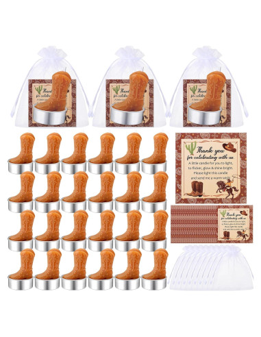 24 Velas de Té de Luz en Forma de Bota de Vaquera Landhoow