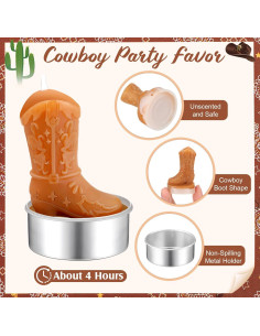 24 Velas de Té de Luz en Forma de Bota de Vaquera Landhoow 2