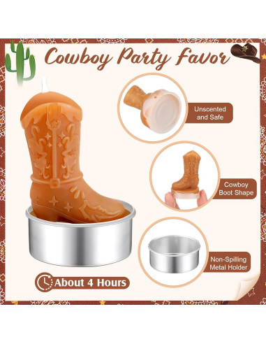 24 Velas de Té de Luz en Forma de Bota de Vaquera Landhoow