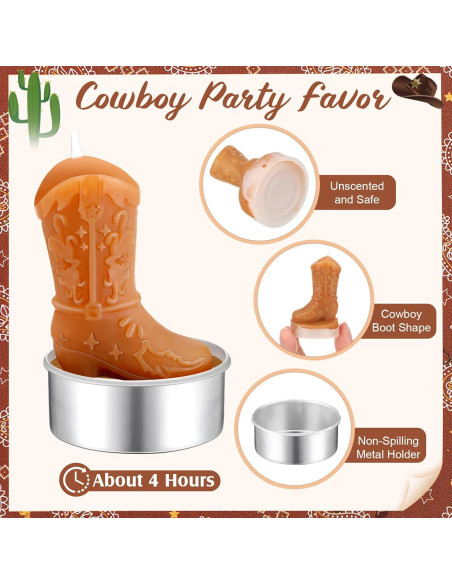 24 Velas de Té de Luz en Forma de Bota de Vaquera Landhoow