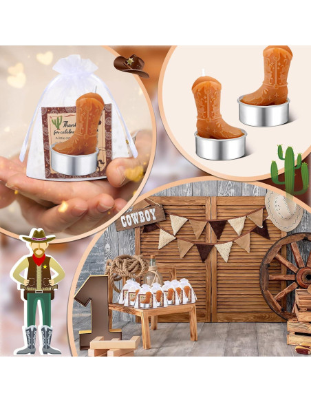 24 Velas de Té de Luz en Forma de Bota de Vaquera Landhoow