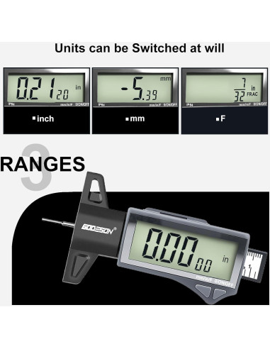 Medidor Digital de Profundidad de Banda de Rodadura GODESON IP54