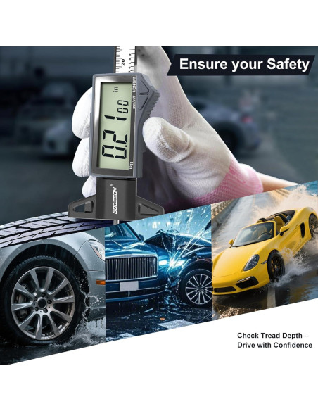 Medidor Digital de Profundidad de Banda de Rodadura GODESON IP54