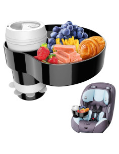 Bandeja para Asiento de Auto Negro - Organizador de Snacks y Comida