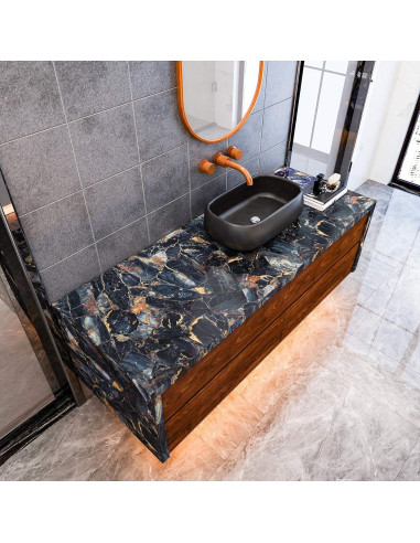 Papel Contacto de Mármol Azul Marino VEELIKE Autoadhesivo 40x300 cm