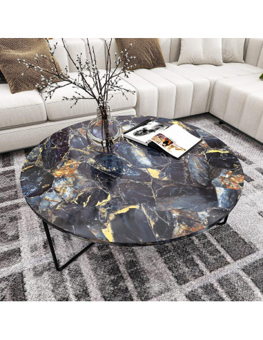 Papel Contacto de Mármol Azul Marino VEELIKE Autoadhesivo 40x300 cm