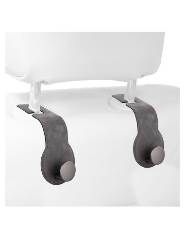 Ganchos para Reposacabezas de Coche PEUTIER 2 Piezas Gris