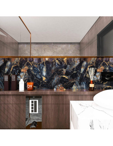 Papel Contacto de Mármol Azul Marino VEELIKE Autoadhesivo 40x300 cm