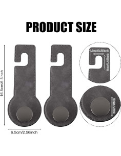 Ganchos para Reposacabezas de Coche PEUTIER 2 Piezas Gris 2