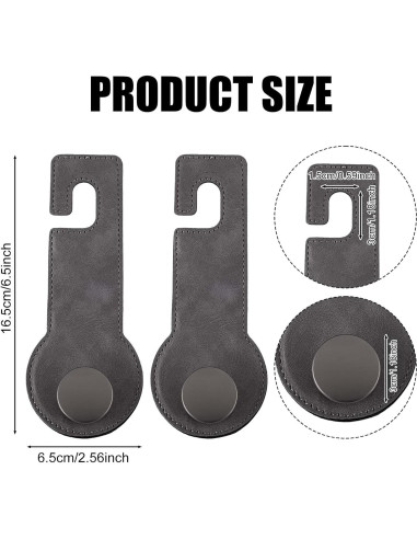 Ganchos para Reposacabezas de Coche PEUTIER 2 Piezas Gris