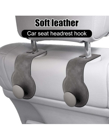 Ganchos para Reposacabezas de Coche PEUTIER 2 Piezas Gris