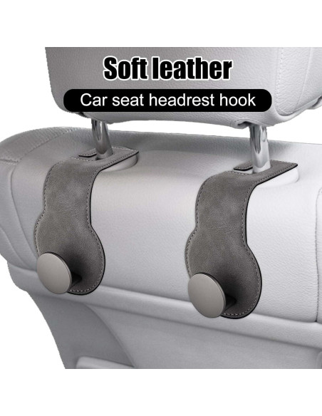 Ganchos para Reposacabezas de Coche PEUTIER 2 Piezas Gris