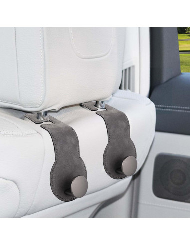 Ganchos para Reposacabezas de Coche PEUTIER 2 Piezas Gris