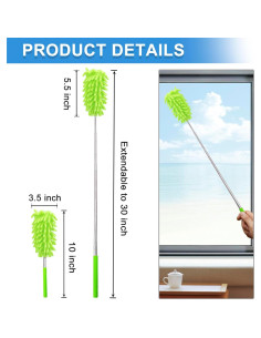 Paquete de 2 Plumeros Extensibles HTOOLPRO Microfibra 76.2 cm 2