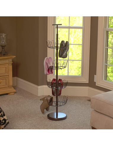 Estante para zapatos giratorio Esenciales para el hogar 4 niveles bronce