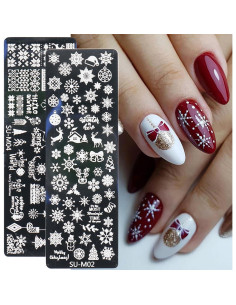 Kit de Estampado de Uñas de Navidad JERCLITY - 6 Placas 12x4cm 2