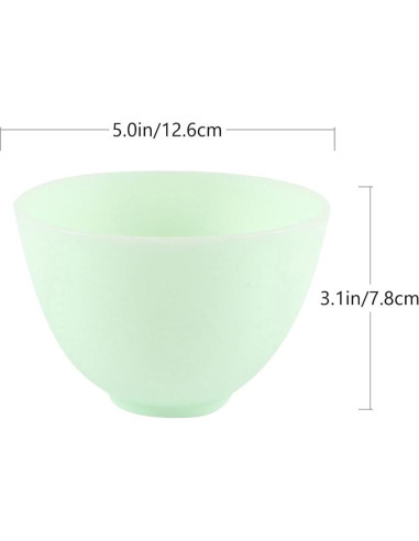 Set de 3 Tazones de Silicona Healifty para Mezcla Facial Verde