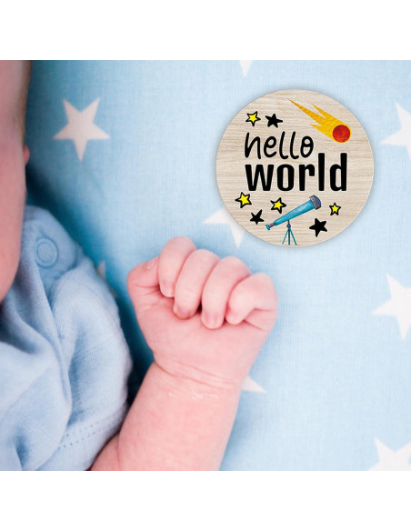 Círculos de Hitos Mensuales para Bebés - Discos de Madera 7 Pcs