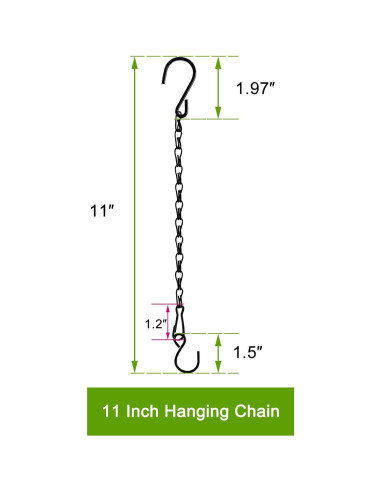 Cadena Colgante de Plantas Sersberg 11 Pulgadas Negra 6PCS