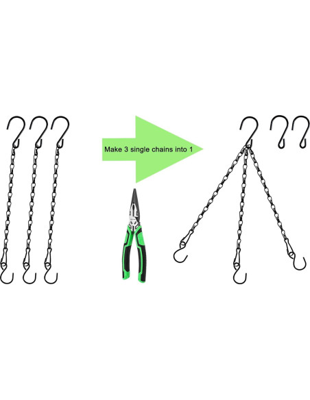 Cadena Colgante de Plantas Sersberg 11 Pulgadas Negra 6PCS