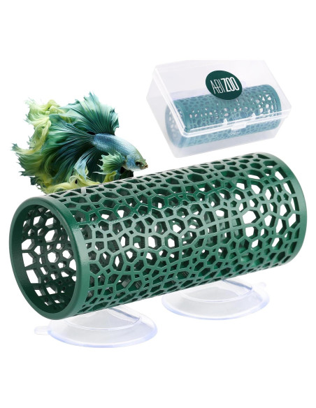 Túnel Hueco para Peces Betta Abizoo Verde Oscuro 10cm