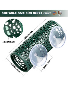Túnel Hueco para Peces Betta Abizoo Verde Oscuro 10cm 2