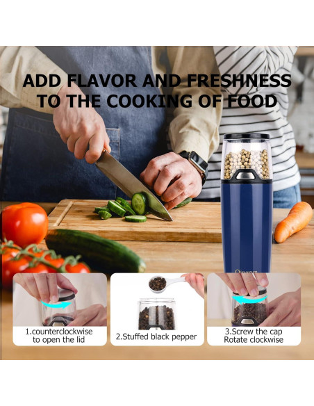 Molino Eléctrico de Sal y Pimienta Qingrun Azul 68.5g