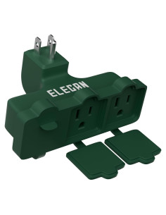 Adaptador de Enchufe de 3 Salidas Elecan Verde para Exterior