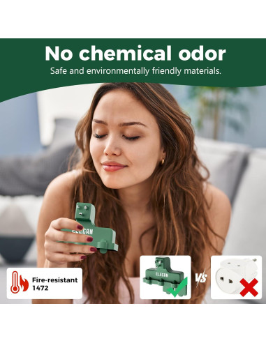 Adaptador de Enchufe de 3 Salidas Elecan Verde para Exterior