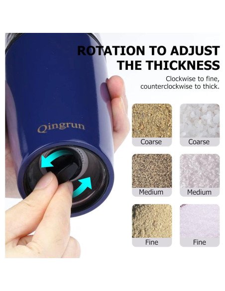 Molino Eléctrico de Sal y Pimienta Qingrun Azul 68.5g