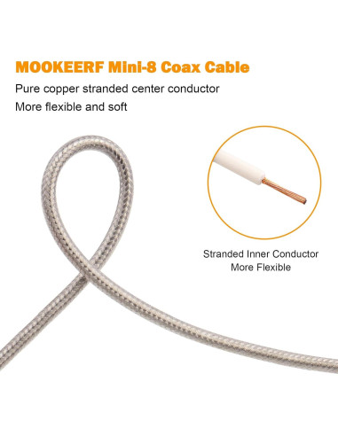 Cable Coaxial RG8X 30.48cm MOOKEERF PL259 Macho a Macho