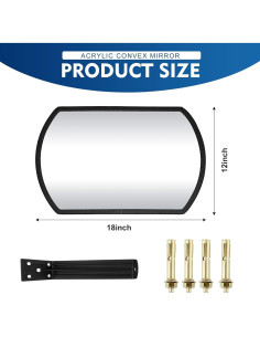 Espejo Convexo de Seguridad Geetery 4 Pcs 45.7 x 30.5 cm 2