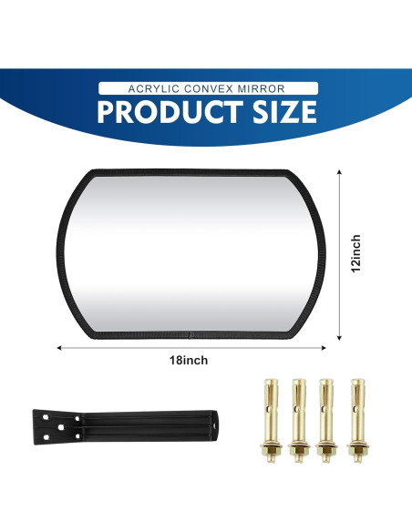 Espejo Convexo de Seguridad Geetery 4 Pcs 45.7 x 30.5 cm