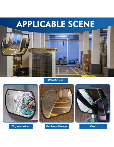 Espejo Convexo de Seguridad Geetery 4 Pcs 45.7 x 30.5 cm