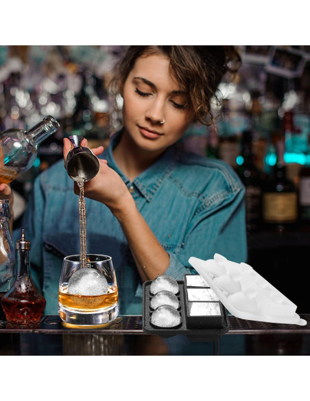 Molde de Hielo 2-en-1 Nax Caki Silicona Grande para Whisky