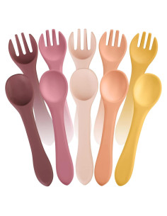 Juego de 10 Utensilios de Silicona Nuenen para Bebés